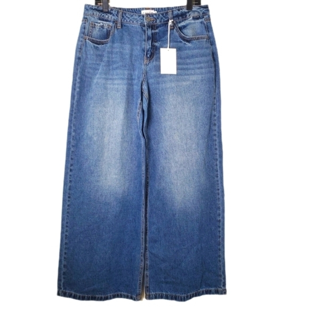 Cello NWT Women's‎ Mavyn Low Rise Wide Leg Jeans Blue Denim